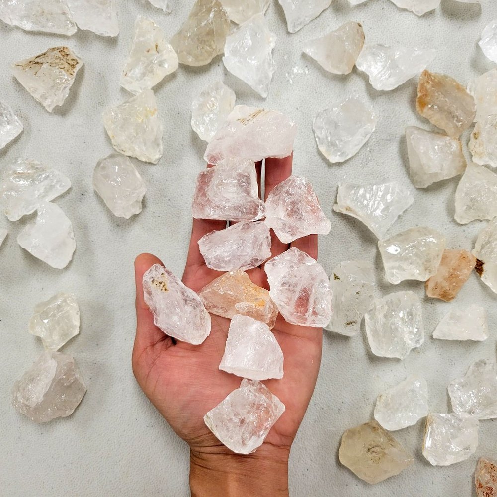 1 LB Raw Clear Quartz Crystals Bulk from Madagascar Wholesale Natural Gemstones
